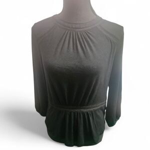 Banana Republic Black Peplum Blouse Size S